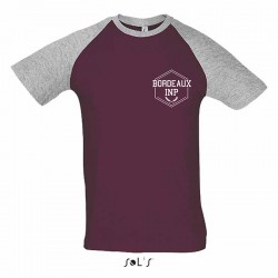 T-shirt bicolore Bordeaux...