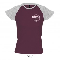 T-shirt bicolore Bordeaux...